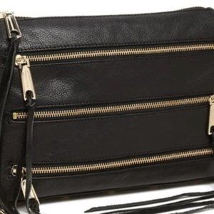 Rebecca Minkoff Moto 3-Zipper Black leather crossbody bag